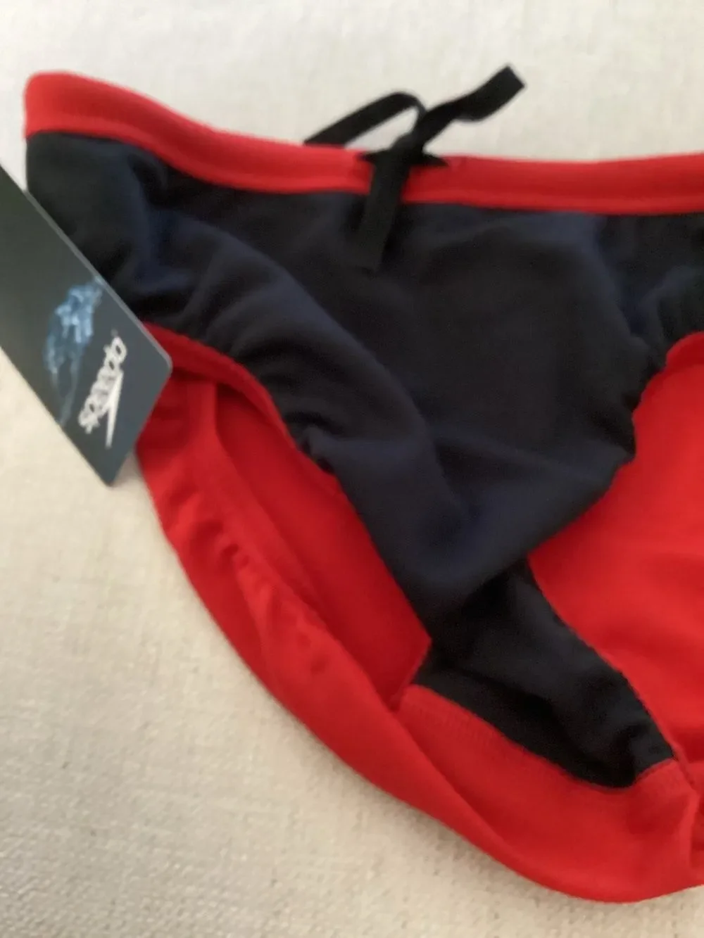 SPEEDO Male Solid Endurance+ Brief Swimsuit - RED, Size 28, NWT